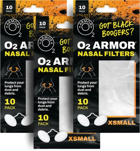 Vista 12 de O2 Armor Filtros de nariz para soldadores y alergias - Filtro de nariz para polvo - Filtros nasales para soldadura - Máscara de polvo de nariz