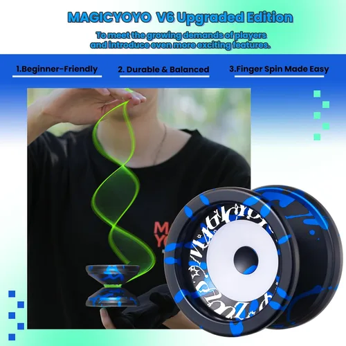 Vista 2 de MAGICYOYO Yoyo Profesional Responsivo para Niños de 8-12, V6 Locus Yo Yo de Doble Función para Adultos, Yo-yo de Truco de Giro con el Dedo