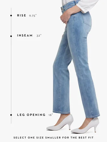 Vista 5 de NYDJ - Pantalones de mezclilla rectos Marilyn para mujer Biscayne