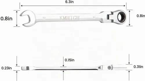 Vista 2 de Llave de trinquete flexible de 0.394 in, acero al cromo vanadio, 72 dientes