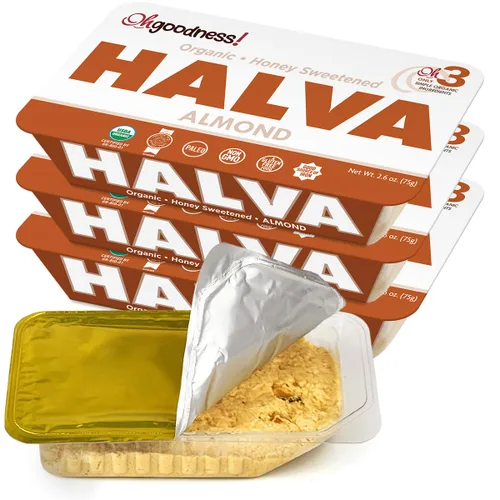 Vista 15 de ¡OhBondad! Halva de Miel Orgánica - Pack de 3 - Solo TRES Ingredientes Simples, Bocadillo y Postre que se Derriten en la Boca, Golosina Endulzada