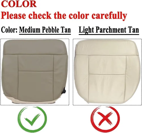 Vista 5 de NLQR Funda de asiento de repuesto inferior del conductor delantero beige tostado HW EW piel de microfibra compatible con Ford F-150 Lariat STX XL