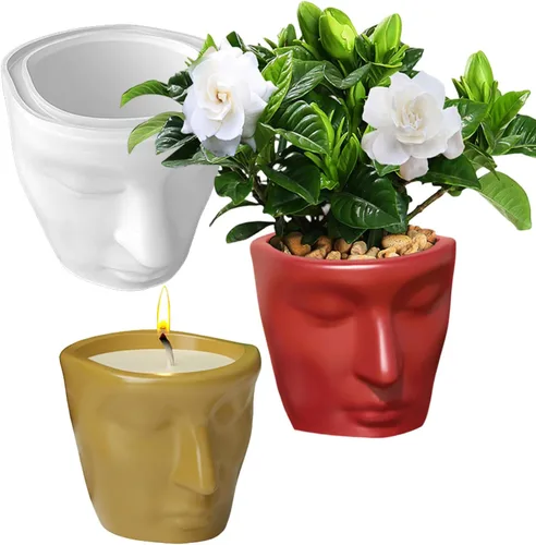 Vista 6 de Moldes de silicona de resina de búho para macetas de flores, moldes de macetas de cerámica y arcilla, molde de plantador de silicona para macetas