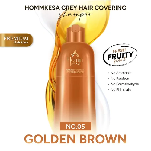 Vista 5 de Champú para cubrir el cabello gris Champú de tinte para cabello 3 en 1 premium para cabello gris, marrón dorado, 10.15 onzas líquidas