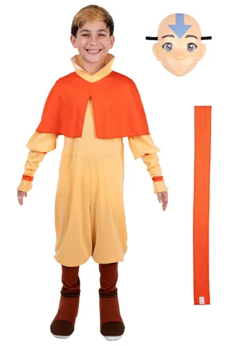 Vista 2 de Disfraz Deluxe para Niños de Aang de Avatar: La Leyenda de Aang Multicolor