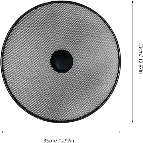 Vista 2 de Mikinona Protector contra salpicaduras de aceite de 13 pulgadas para sartén y olla, malla de acero inoxidable, protector contra salpicaduras de Negro