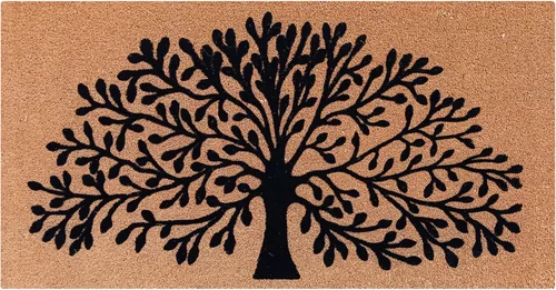 Vista 20 de A1 Home Collections - Alfombra redonda de entrada de Medio círculo de textura de relieve griego, Hello