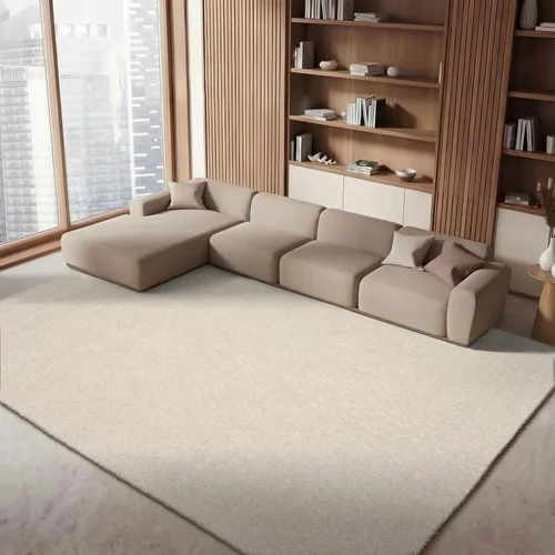 Vista 11 de SAFAVIEH Arizona Shag Collection ASG820A - Alfombra de pasillo, 2 pies 3 pulgadas x 6 pies, color crema, diseño sólido, no desprende pelusa y fácil