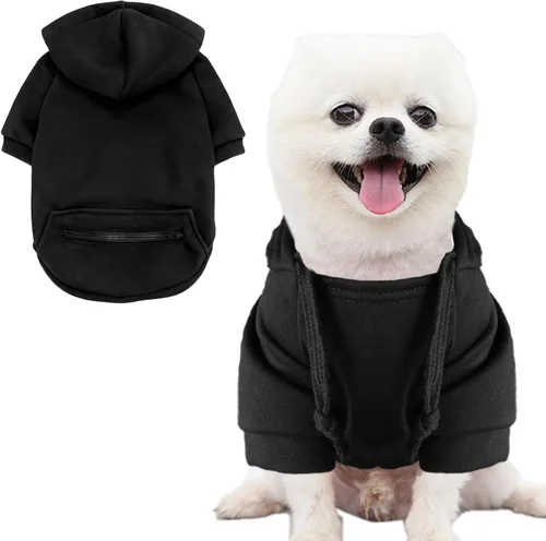 Vista 9 de Jecikelon Abrigo de Clima Frío para Mascotas Perro con Bolsillo Sudadera de Invierno para Perro Ropa Cálida para Cachorros para Perros Pequeños Ropa