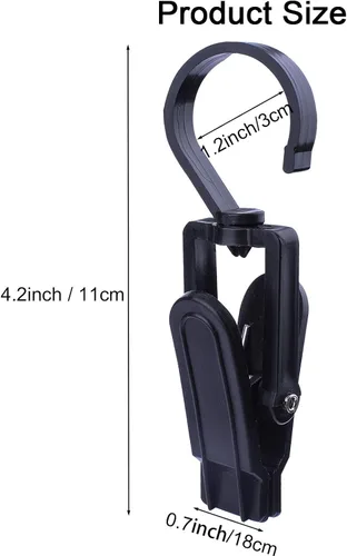 Vista 2 de 12 piezas de ganchos giratorios súper resistentes de plástico, clips para cortinas, alfileres para ropa, clips para toallas de playa, clips
