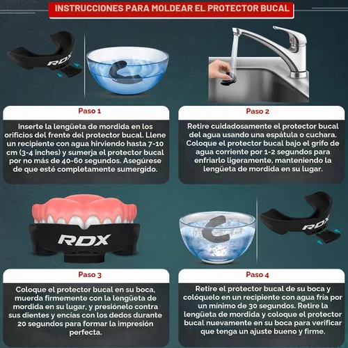Vista 4 de RDX Protector Bucal para Boxeo MMA Kickboxing Muay Thai Judo Karate - Protector de Mandíbula con Funda de Almacenamiento para Adultos, Artes Rojo
