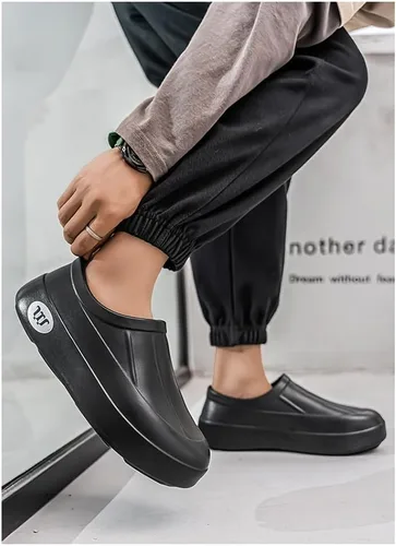 Vista 2 de Cómodos zapatos de chef antideslizantes para hombres y mujeres, impermeables y resistentes al aceite
