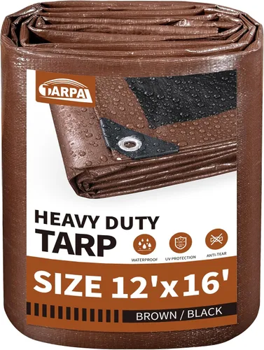 Vista 9 de TARPAL Lona 4x8 Pies Lonas Pequeñas Resistentes Impermeables 10mil Cubierta Protectora Multiusos Impermeable, Protección contra la Nieve o los Rayos