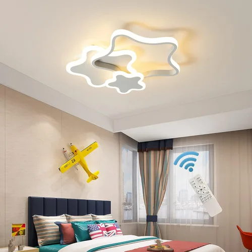 Vista 10 de Tioolo Lámpara de techo moderna, lámpara de techo LED regulable, lámpara de araña en forma de flor de 12 cabezales con control remoto, accesorio
