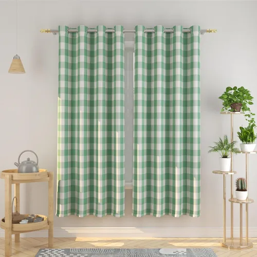 Vista 113 de Cortinas de 24 pulgadas de largo con diseño Buffalo Check Gingham Plaid para ventanas de cocina y baño, tratamiento para ventanas con 2 paneles