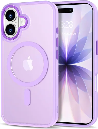 Vista 312 de Anuck - Funda magnética para iPhone 11 compatible con MagSafe, carcasa trasera mate translúcida dura, borde de TPU, delgada, resistente a impactos