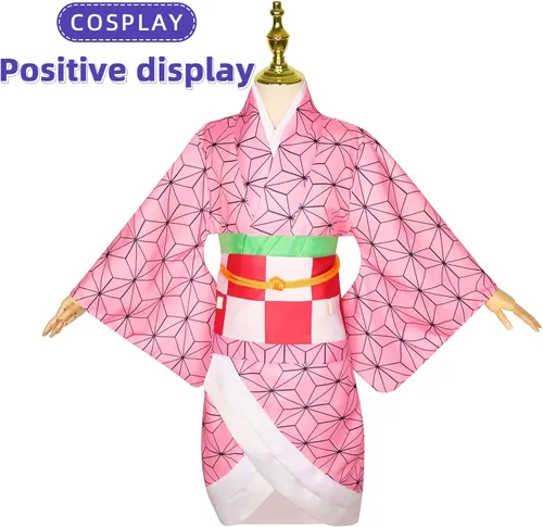 Vista 3 de Conjunto de disfraz de cosplay de anime, traje de Demon Slayer uniforme completo para niños y niñas