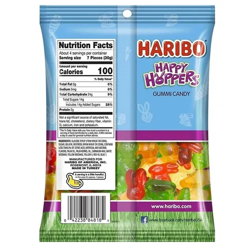 Vista 2 de Haribo Happy Hoppers Gummi Candy 4 oz (paquete de 2)