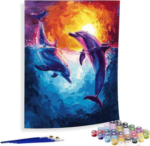 Vista 8 de Diymood Pintura por números para adultos, barco, pintura al óleo náutica acrílica por números, kits para niños y adultos principiantes