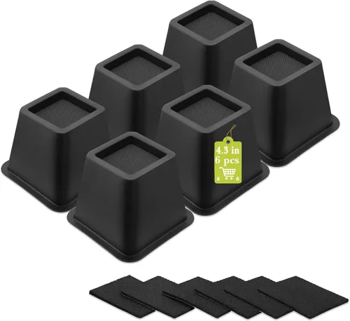Vista 15 de Paquete de 12 elevadores de muebles de 1 pulgada, elevadores de cama ajustables resistentes para mesa, escritorio, sofá, gabinete, marco de cama