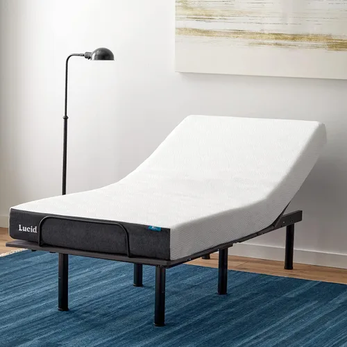 Vista 14 de LUCID - Colchón individual XL de 8 pulgadas y base de cama ajustable L150. Colchón de espuma viscoelástica de gel firme. Carbón de bambú.