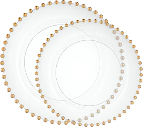 Vista 12 de Plasticpro - Juego de platos combinados de 32 piezas de plástico para cena, platos desechables de plástico elegantes y resistentes para fiestas de 7