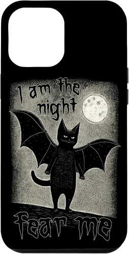 Vista 6 de Funda para iPhone 15 I Am The Night Fear Me Cute Black Cat Bat Punk Goth Grunge