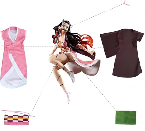 Vista 3 de Disfraz de cosplay de arándanos para Demon Slayer Kimetsu no Yaiba Nezuko Kamado