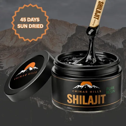 Vista 2 de Resina orgánica Shilajit pura probada en laboratorio con 75% más de ácido fúlvico, más de 85 minerales traza de Himalaya de 17,000 pies, energía