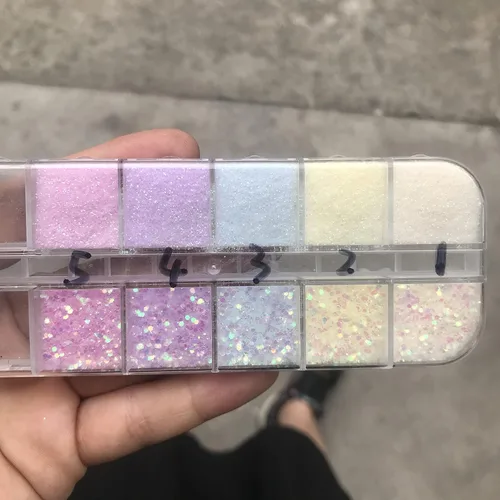 Vista 3 de PrettyG Juego de 10 cajas de purpurina en polvo que cambia de color UV – Festival Rave Maquillaje de Belleza Cara Cuerpo Arte Decoración UV-10C