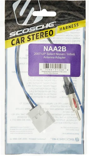 Vista 2 de Scosche Adaptador de antena NAA2B para estéreo de automóvil compatible con vehículos Nissan y Subaru seleccionados 2007-2019 - Adaptador de antena
