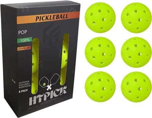 Vista 9 de Pickleball Balls Crack-Resistant 40 Holes Outdoor & Indoor Pickle Balls High Bounce, Perfectly Balanced Pickle Ball for Tournament Play