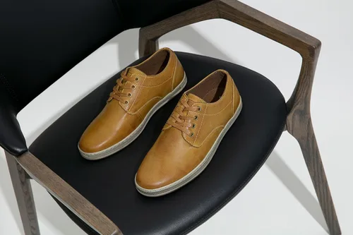 Vista 8 de Jousen Zapatos deportivos de vestir para hombre, de cuero, de moda, transpirables, retro, para hombre, zapatos casuales