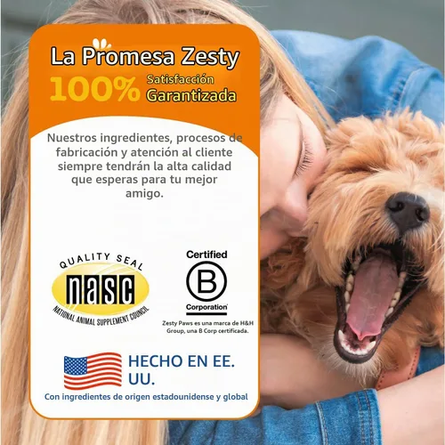 Vista 5 de Zesty Paws Cadera y articulación para perros, glucosamina para perros Suplemento de cadera y articulaciones con condroitina, MSM, vitaminas C y E