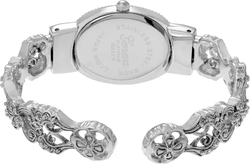 Vista 2 de Geneva Reloj de mujer platino marcasita ovalada