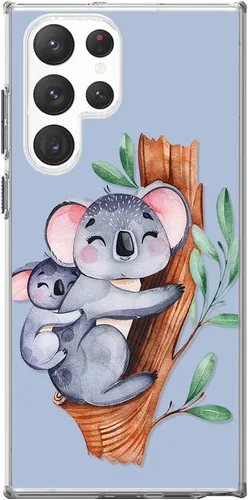 Vista 5 de Blingy's Funda para Samsung Galaxy S23 Ultra, lindo diseño de oso koala divertido estilo animal de dibujos animados, funda protectora transparente