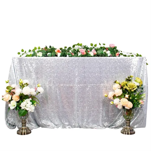Vista 48 de ShiDianYi Mantel redondo de lentejuelas azul bebé de 72 pulgadas, mantel de lentejuelas con purpurina para pastel de postre con purpurina, mantel