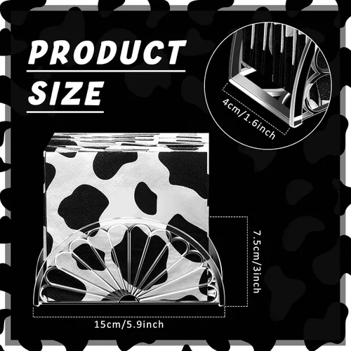 Vista 2 de Suclain 24 servilleteros de plástico con diseño de abanico de pañuelos, organizador independiente con forma de soporte de papel para cocina