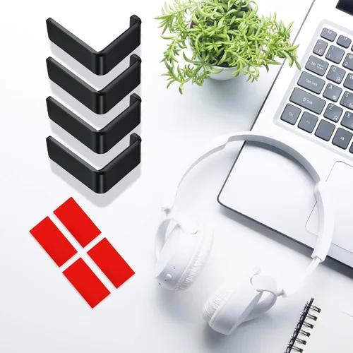 Vista 6 de Weewooday 4 Piezas Colgador para Auriculares Soporte de Escritorio Adhesivo Gancho para Auriculares Montaje en Pared Soporte para Auriculares
