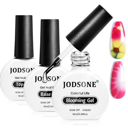 Vista 10 de JODSONE Capa superior de gel con purpurina, 0.6 fl oz, gel brillante que