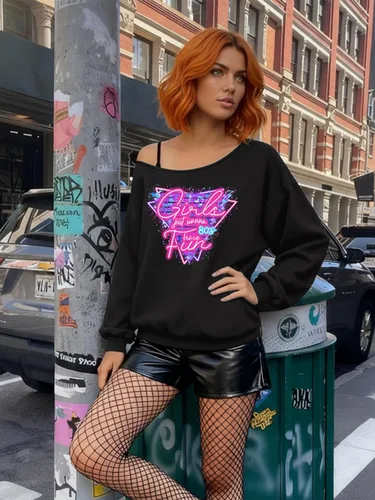 Vista 3 de Women's Off Shoulder Sweatshirt