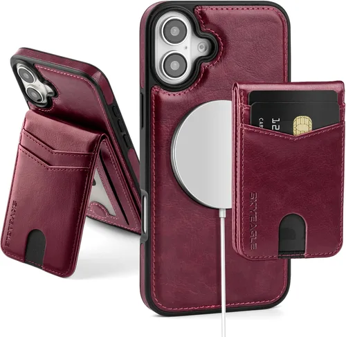 Vista 43 de SkyEagle - Funda tipo cartera compatible con MagSafe para iPhone 11, color negro Detachable Magnetic Credit Card Holder,RFID Blocking,PU