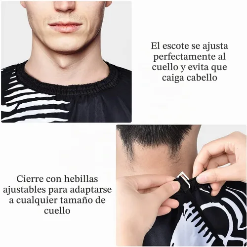 Vista 2 de Waterproof Hair Cutting Cape Polyester Salon Barber Cape Adjustable Collar
