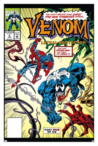 Vista 12 de Trends International Marvel Comics - Póster de pared Venom: Lethal Protector #5, 22.4 pulgadas de largo x 14.7 W, versión enmarcada de madera