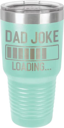 Vista 18 de Dad Joke Loading Black - Vaso de bebida de 30 onzas con popote y tapa superior deslizante, taza de viaje grabada con láser, comparación con Yeti