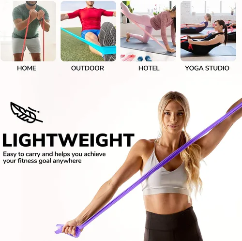 Vista 5 de Resistance Bands for Working Out 7Ft Long Resistance Bands Super Exercise Bands with Carry Pouch and Door Anchor I Latex Free Workout Bands