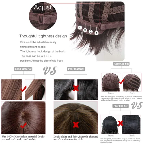 Vista 6 de SARLA Peluca larga trenzada para mujer, color caoba de 30 pulgadas, pelo sintético de coleta para cosplay, fiesta, disfraz de Halloween