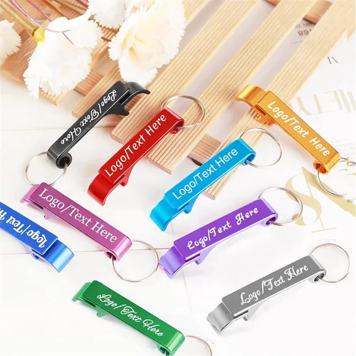 Vista 8 de Amlion Llaveros personalizados para abrebotellas, grabados a granel, con texto de logotipo, para hombres y mujeres, regalos de fiesta de boda