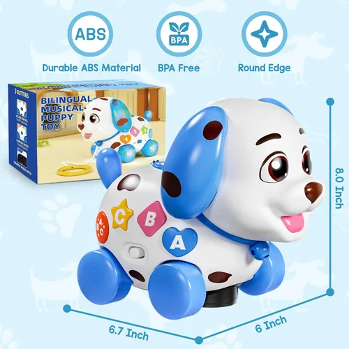 Vista 6 de Juguetes musicales para niños de 1 año, regalos para bebés de 6-12-18 meses, juguetes de aprendizaje para cachorros para niños de 1 año, regalos