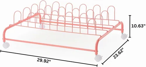 Vista 4 de Suprima - Zapatero con ruedas para debajo de la cama, color negro